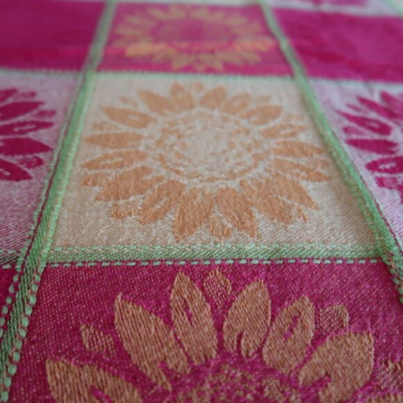 Vibrant Sunflower Tablecloth Cotton Summer Party 88" x 54" - Picture 4 of 5